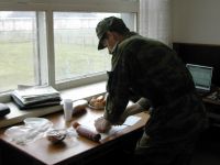 Медведь накрывает поляну